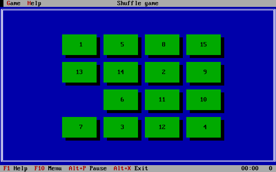 Shuffle Game - DOS version, English