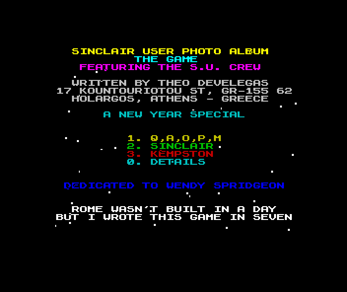 Sinclair User Photo Album - The Game